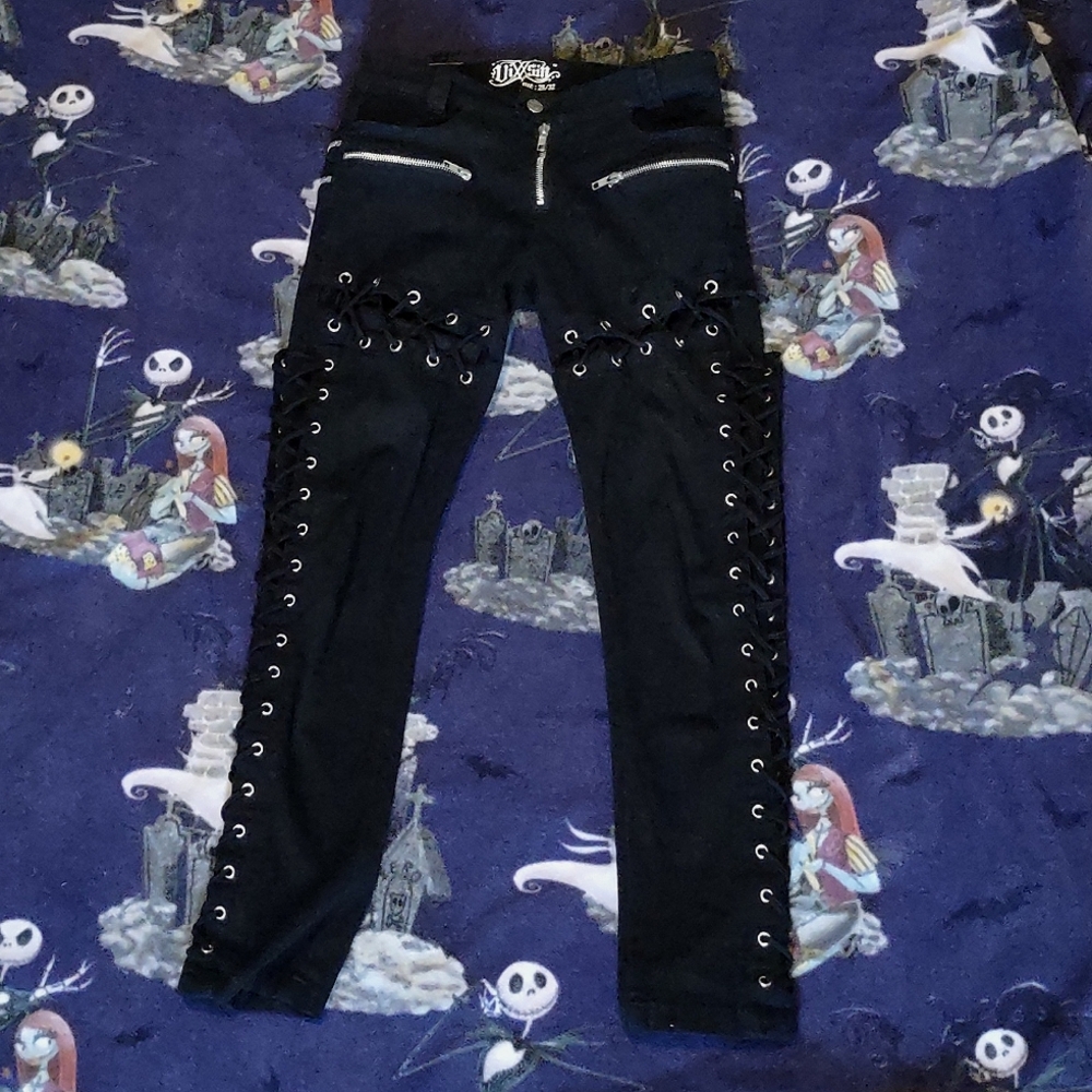 Vixxsin Lace Up Corset Skinny Jeans